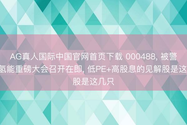 AG真人国际中国官网首页下载 000488， 被警示! 氢能重磅大会召开在即， 低PE+高股息的见解股是这几只