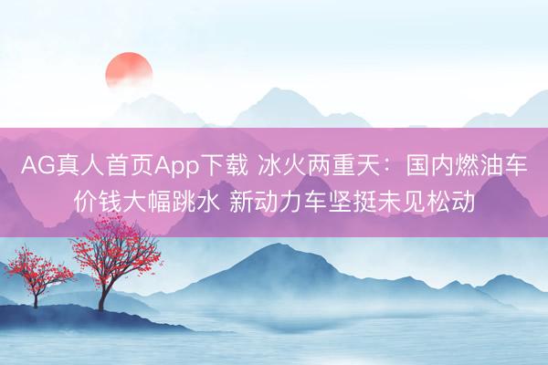AG真人首页App下载 冰火两重天：国内燃油车价钱大幅跳水 新动力车坚挺未见松动