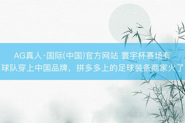 AG真人·国际(中国)官方网站 寰宇杯赛场有球队穿上中国品牌，拼多多上的足球装备商家火了